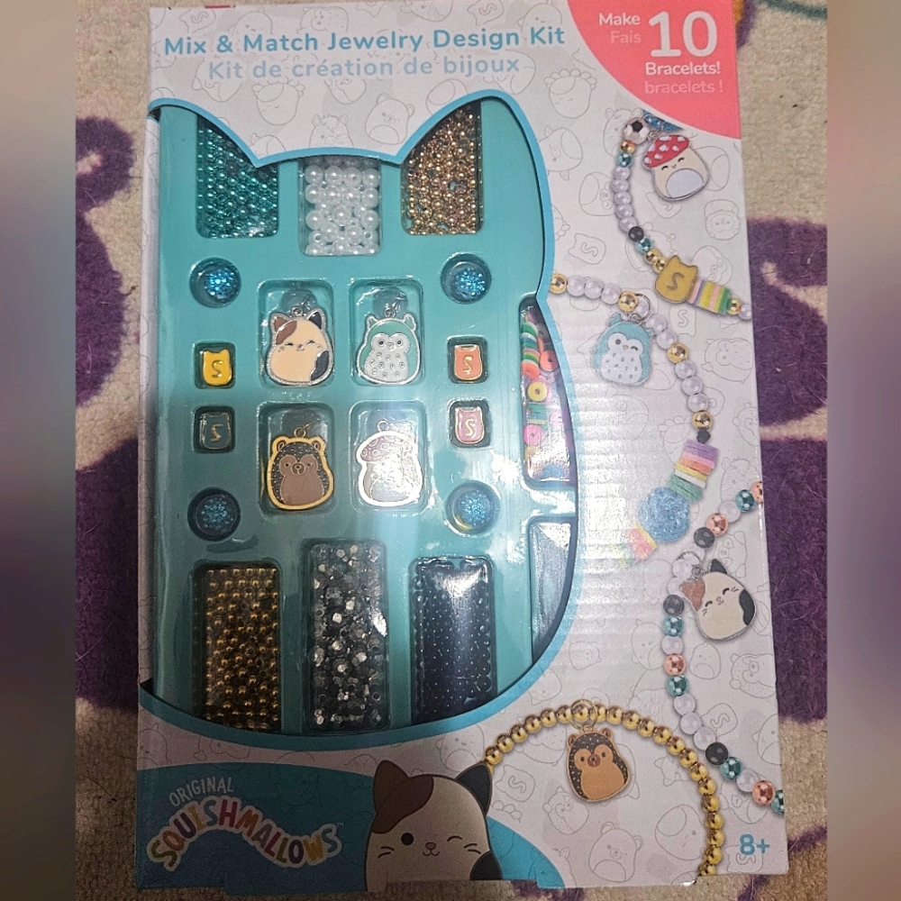 NIB Squishmallows Mix & Match Bracelet Design Kit​ Makes 10 Bracelets